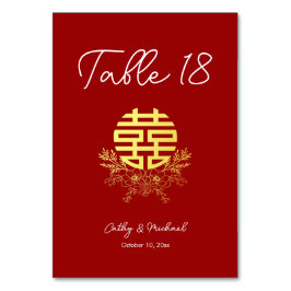 Numeração De Mesa Casamento de flor chinesa com dupla felicidade em 