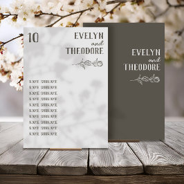 Numeração De Mesa Casamento de Flor de Arte de Linha Neutral Elegant