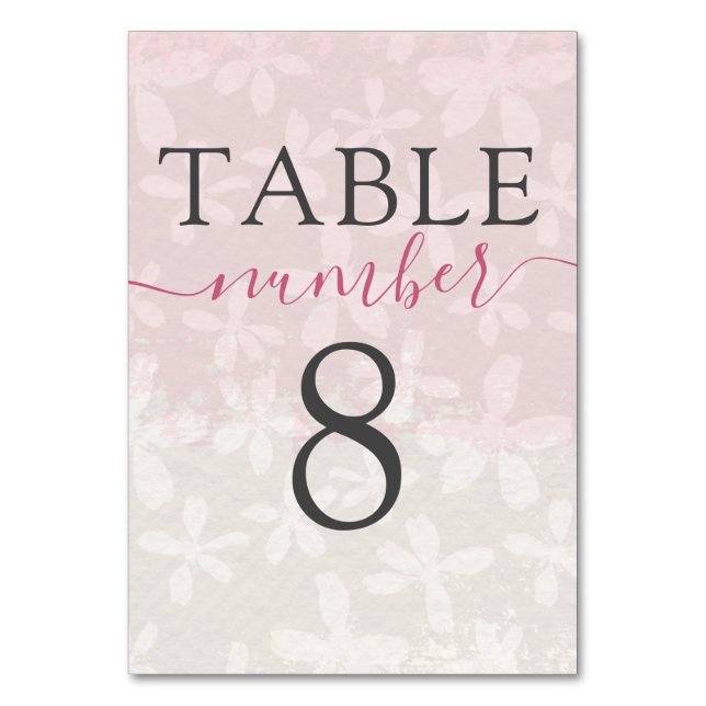 Numeração De Mesa Casamento de Flor Rosa Boho Cute (Verso)