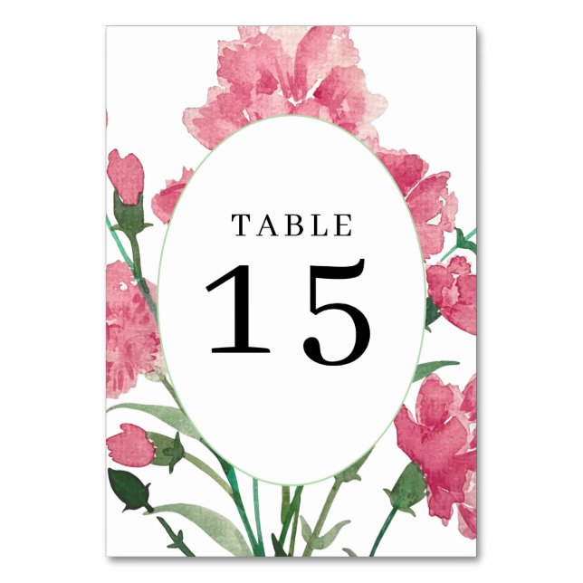 Numeração De Mesa Casamento De Flor Rosa Delicado (Frente)