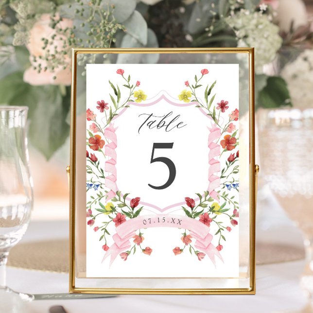 Numeração De Mesa Casamento de Flor Selvagem de Jardim Whimsical (Criador carregado)