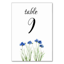 Numeração De Mesa Casamento de Flores Azuis de Cornflower