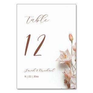 Numeração De Mesa Casamento de Flores Boho 3D
