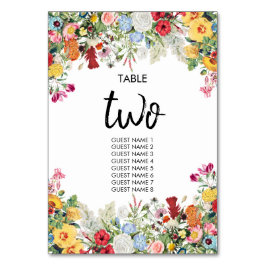 Numeração De Mesa Casamento de Flores Coloridas do Jardim Floral