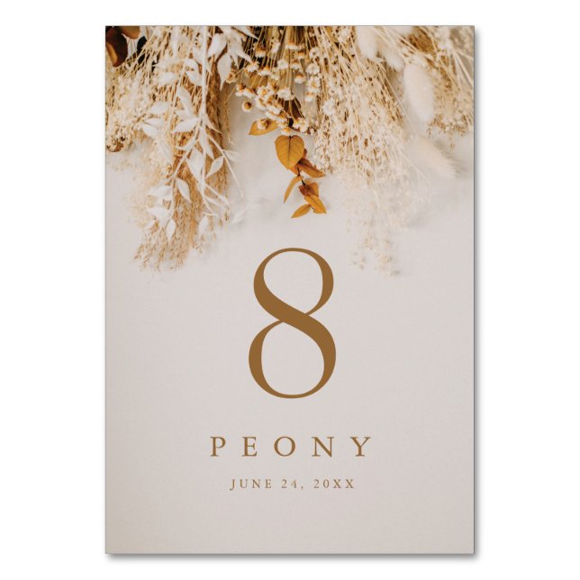 Numeração De Mesa Casamento de Flores de Outono Boho (Frente)