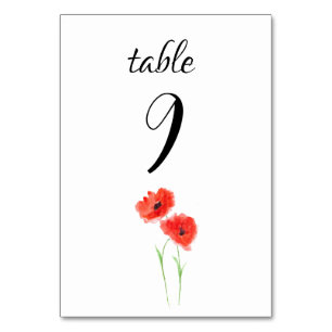 Numeração De Mesa Casamento de Flores de Papoila Floral
