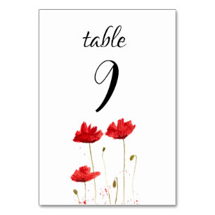 Numeração De Mesa Casamento de Flores de Papoila Floral