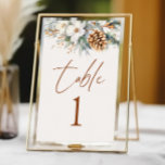 Numeração De Mesa Casamento de Flores Florais De Pinheiros De Invern<br><div class="desc">Este é o número da mesa de casamento das flores de pinheiro de inverno!</div>