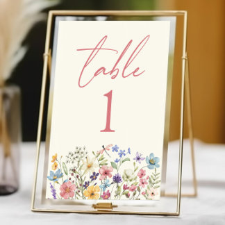 Numeração De Mesa Casamento de Flores Selvagens Florestais
