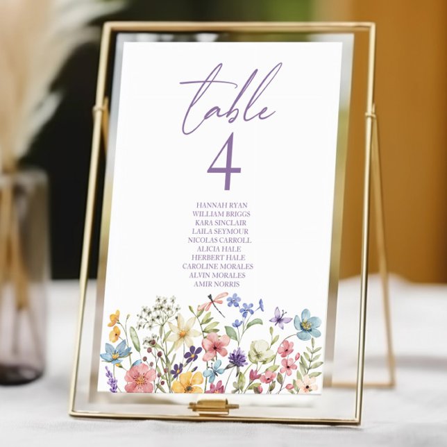 Numeração De Mesa Casamento de Flores Selvagens Florestais (Criador carregado)