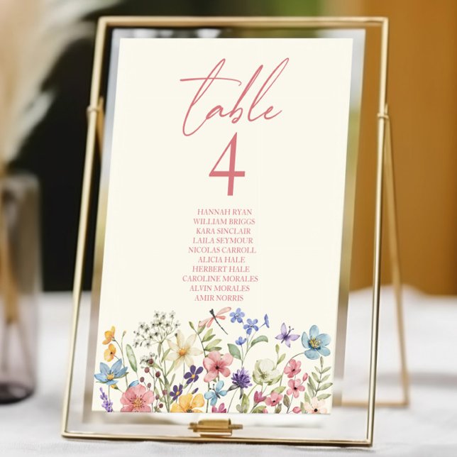 Numeração De Mesa Casamento de Flores Selvagens Florestais (Criador carregado)