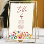 Numeração De Mesa Casamento de Flores Selvagens Florestais<br><div class="desc">Esta é uma Mesa de Casamento do Jardim Floral de Flores Selvagens de Flores Selvagens Número com Nomes!</div>