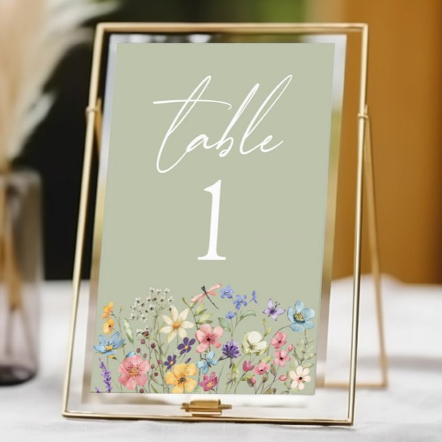 Numeração De Mesa Casamento de Flores Selvagens Florestais (Criador carregado)