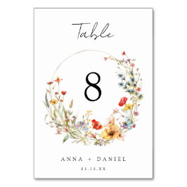 Numeração De Mesa Casamento de Flores Silvestres de Verão