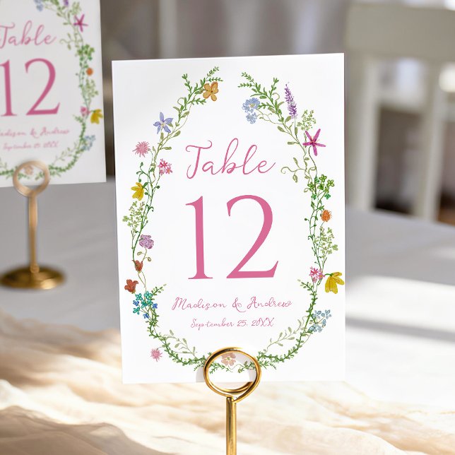 Numeração De Mesa Casamento de Flores Silvestres no Jardim Caprichos (Criador carregado)