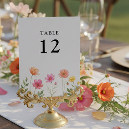 Numeração De Mesa Casamento de Flores Silvestres Número da Mesa Boni