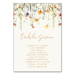 Numeração De Mesa Casamento de Flores Silvestres Rústicas