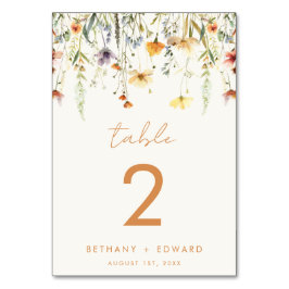 Numeração De Mesa Casamento de Flores Silvestres Rústico