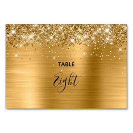 Numeração De Mesa Casamento de Folha de Ouro com Glittery Faux