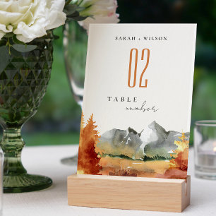 Numeração De Mesa Casamento de Folhagem de Árvores de Montanha Laran