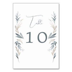 Numeração De Mesa Casamento de folhagem marítima
