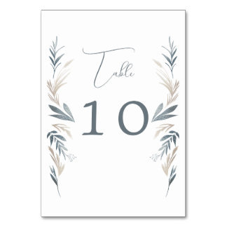 Numeração De Mesa Casamento de folhagem marítima