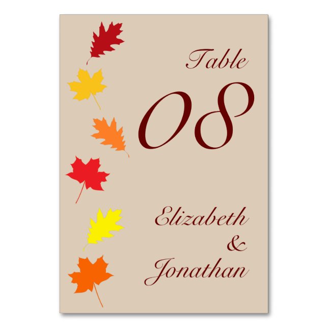 Numeração De Mesa Casamento de Folhas (Frente)