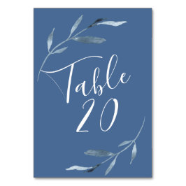Numeração De Mesa Casamento de Folhas de Azul e Branco