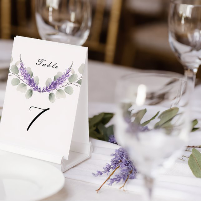 Numeração De Mesa Casamento de Folhas de Eucalipto Lavanda (Criador carregado)