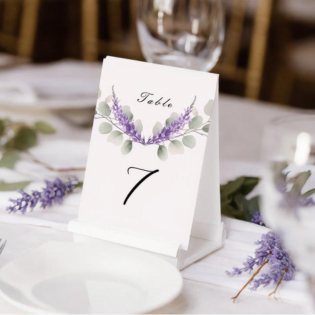 Numeração De Mesa Casamento de Folhas de Eucalipto Lavanda (Criador carregado)