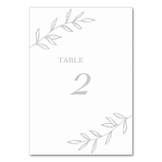 Numeração De Mesa Casamento de Folhas Românticas (Frente)