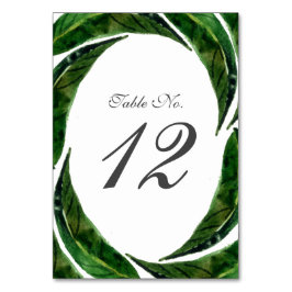 Numeração De Mesa Casamento de Folhas Tropicais Modernas | Escuro