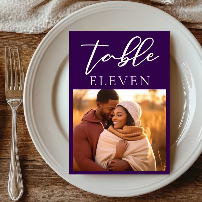 Numeração De Mesa Casamento de Foto do Casal Roxo Real (Criador carregado)