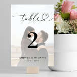 Numeração De Mesa Casamento de Foto Elegante Elegante Moderno<br><div class="desc">Este número da mesa de na moda seria um excelente adicional para a sua celebração de casamento. Adicione facilmente seus próprios detalhes clicando na opção "personalizar". 🌸 NOTA: o tamanho desta placa é de 3, 5" x 5". Se você quiser um tamanho maior, entre em contato comigo antes 💖 fazer...</div>