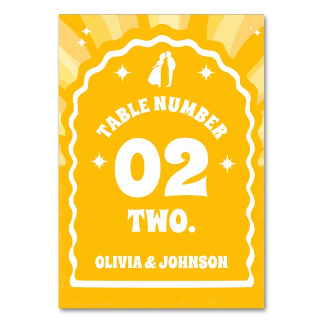 Numeração De Mesa Casamento de Fotografia do Arco Onda Moderno Sunsh (Frente)