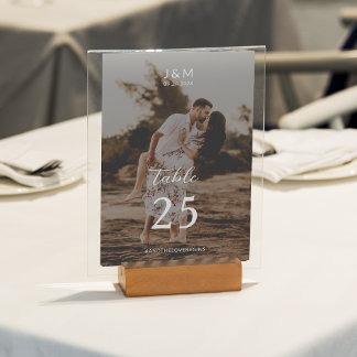 Numeração De Mesa Casamento de Fotografia do Cheio de Script Moderno