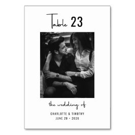 Numeração De Mesa Casamento de Fotografias com Script Branco Preto M