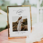 Numeração De Mesa Casamento de Fotografias de Script de Caligrafia E<br><div class="desc">Número da Tabela de Casamento Russo do Script de Caligrafia Elegante</div>