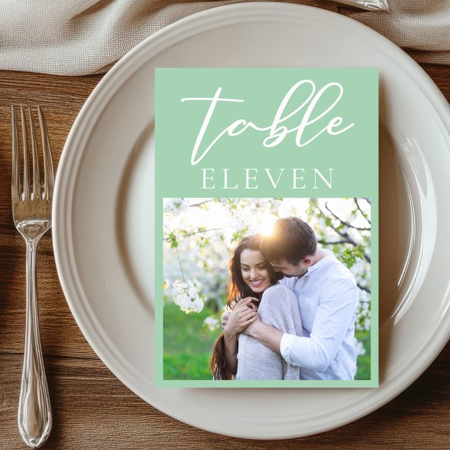 Numeração De Mesa Casamento de Fotografias do Casal de Script Branco (Criador carregado)