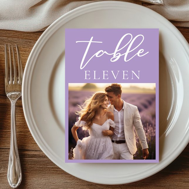 Numeração De Mesa Casamento de Fotografias do Casal Lilac White Scri (Criador carregado)