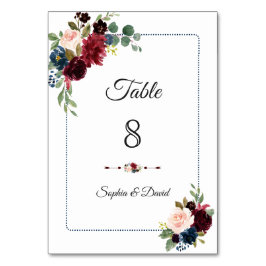 Numeração De Mesa Casamento de Frame Pontilhado Azul-Marinho