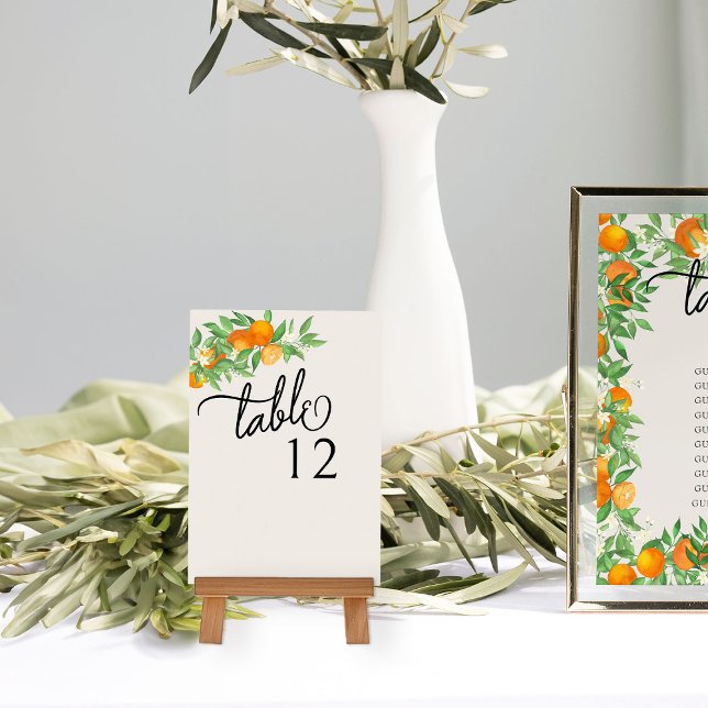Numeração De Mesa Casamento de Frutas de Citros Laranja Blossom (Table Number from the Orange Blossom Wedding Collection by Darling & May)