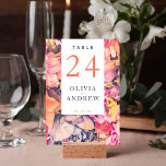 Numeração De Mesa Casamento de Fundo Floral Grande Colorido Moderno<br><div class="desc">Cartão de mesa de fundo floral elegante.</div>