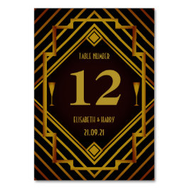 Numeração De Mesa Casamento de Gatsby Dourado de 2020