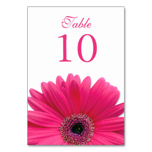 Numeração De Mesa Casamento de Gerbera Daisy White Rosa Quente
