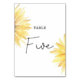Numeração De Mesa Casamento de girassol Número da mesa 5