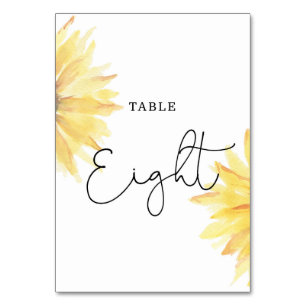 Numeração De Mesa Casamento de girassol Número oito da mesa