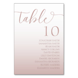 Numeração De Mesa Casamento de Gradiente Dourado Elegante Rosa