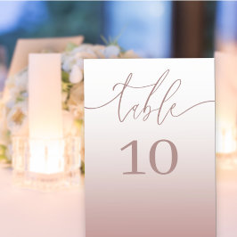 Numeração De Mesa Casamento de Gradiente Dourado Simples Rosa