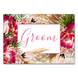 Numeração De Mesa Casamento de Grass Protea Floral Moderna do Pampas